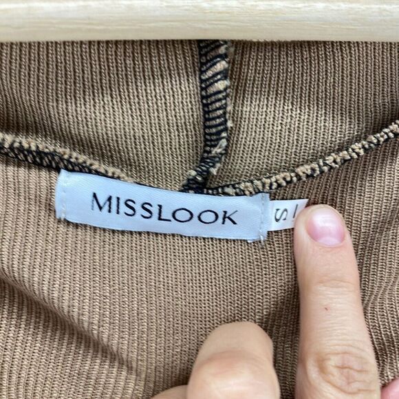 MissLook Cardigan Women S Small Black Striped Open Front Hooded Long Sleeve - Picture 5 of 9